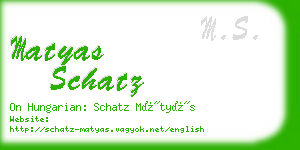 matyas schatz business card